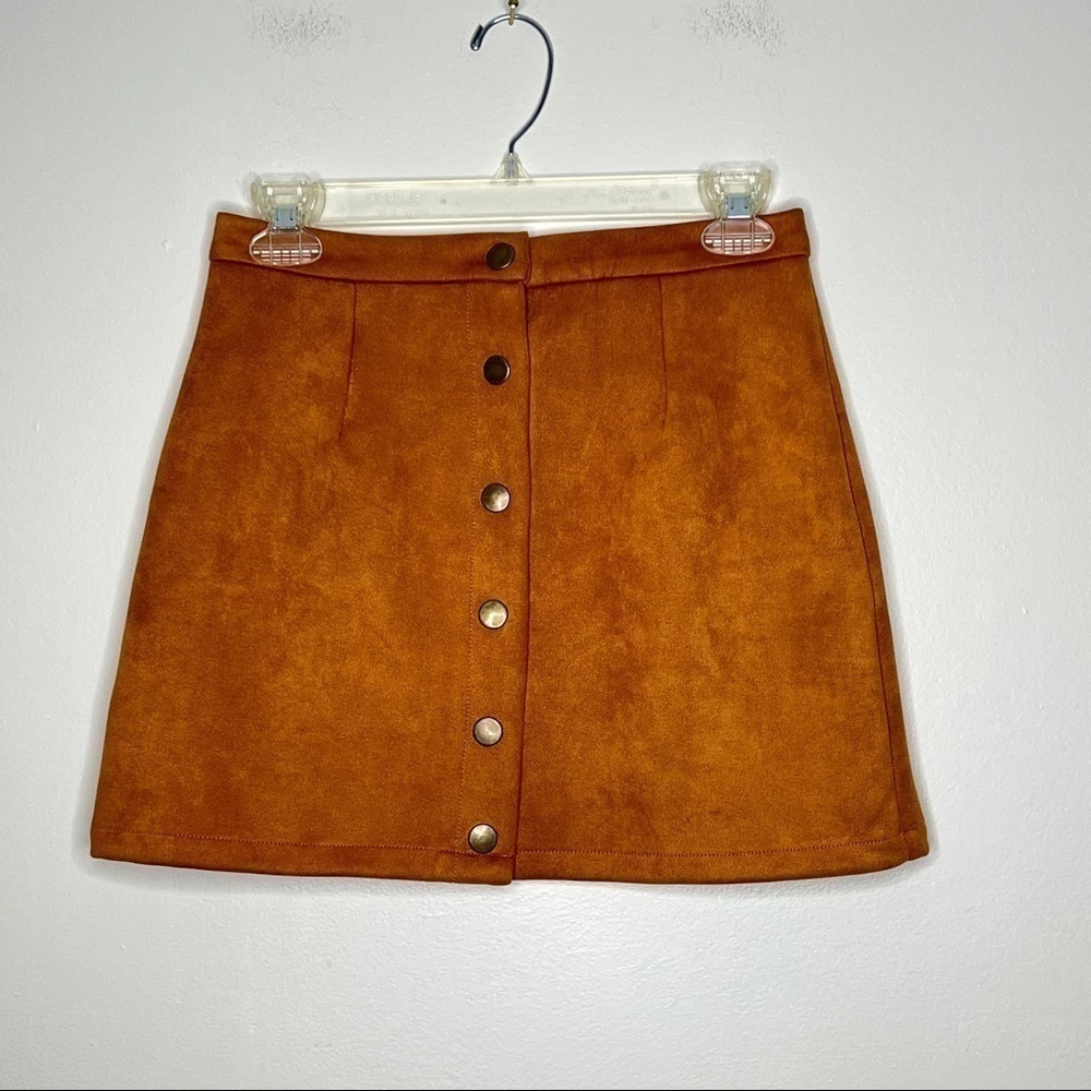 SHEIN brown suede skirt